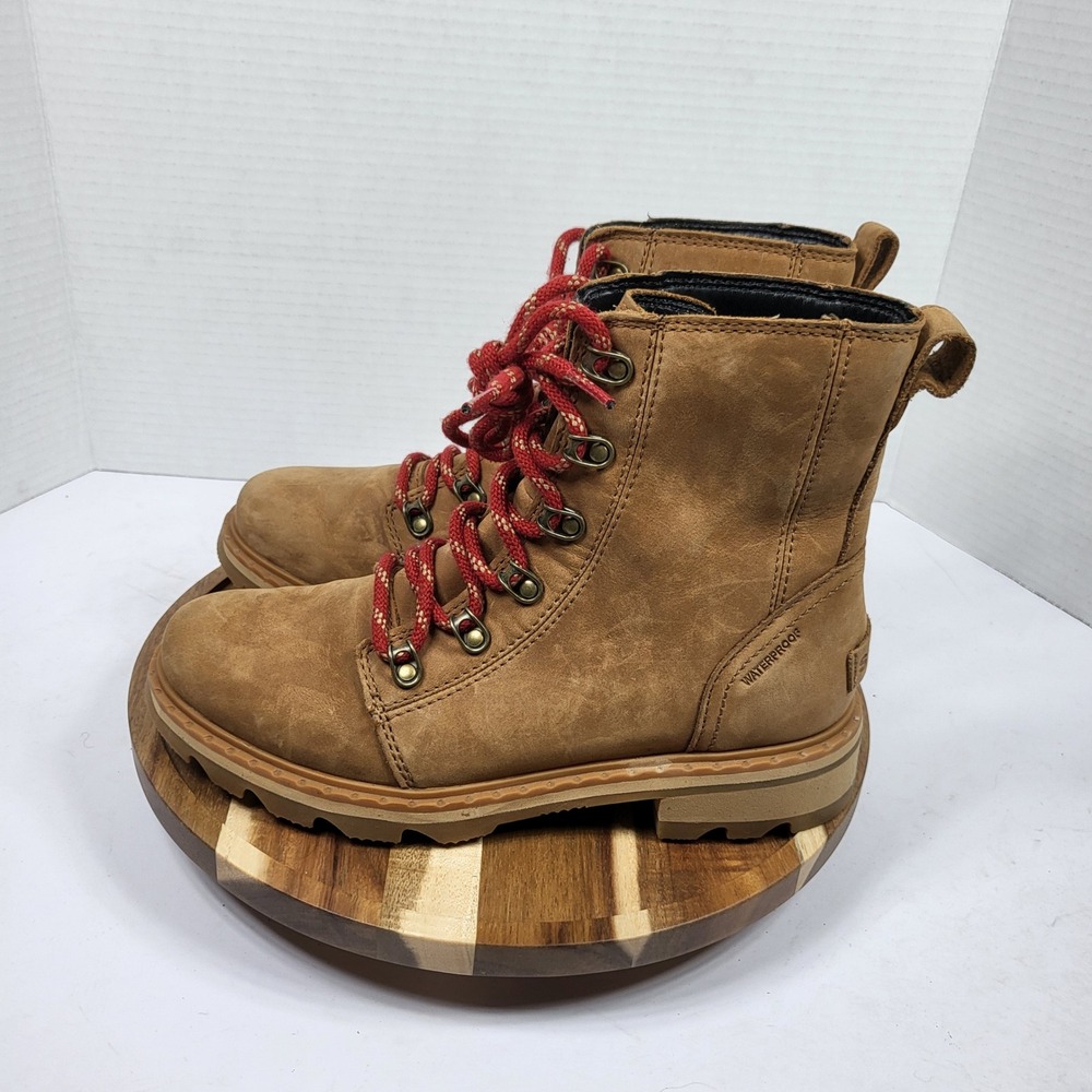 Sorel Women's Explorer Waterproof Leather Hiking Boots Camel Brown Size 7